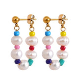 Polly Freshwater Pearl Earrings Gold